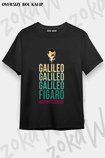 ZOKAWEAR Tricou unisex oversize cu imprimeu Galileo Queen Freddie Design