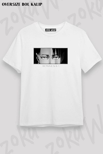 ZOKAWEAR Μπλουζάκι Unisex Oversize Levi Ackerman με στάμπα Titan Atack