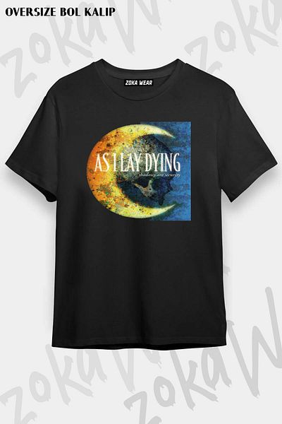ZOKAWEAR Tricou cu imprimeu unisex oversize As I Lay Dying v3 Design