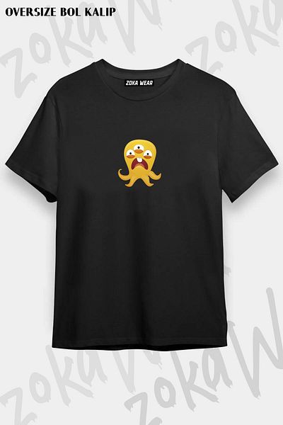 ZOKAWEAR Μπλουζάκι με στάμπα Unisex Oversize Cartoon Mounstruo 33 Design