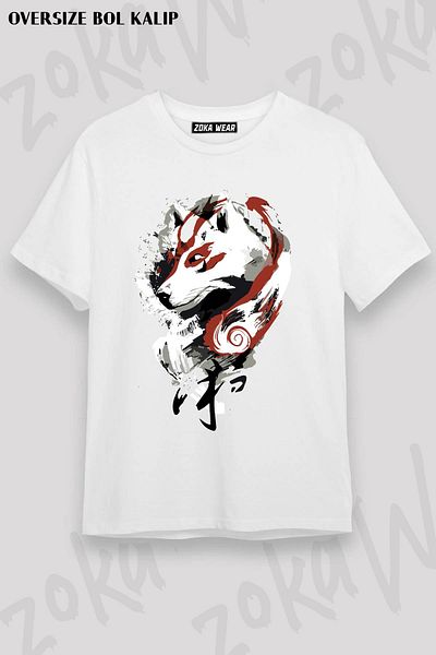 ZOKAWEAR Μπλουζάκι με στάμπα Unisex Oversize Wolf I Design