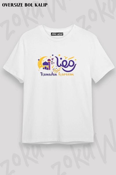 ZOKAWEAR Μπλουζάκι με στάμπα Unisex Oversize Ramadan Mubarak Kareem Design