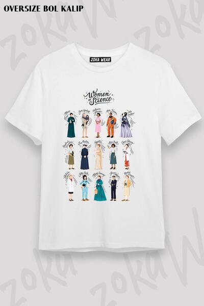ZOKAWEAR Unisex Oversize kroj Mold Women Of Science Design Štampano majica