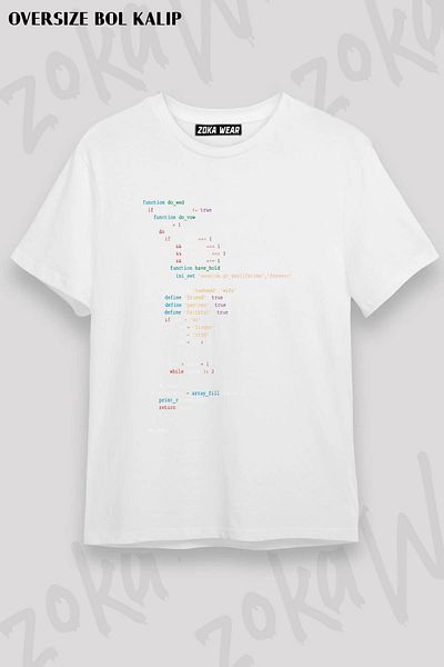 ZOKAWEAR Tricou imprimat unisex oversize pentru programator de computer