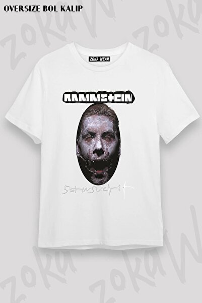 ZOKAWEAR تيشيرت مطبوع بتصميم Rammstein Sehnsucht مقاس كبير للجنسين