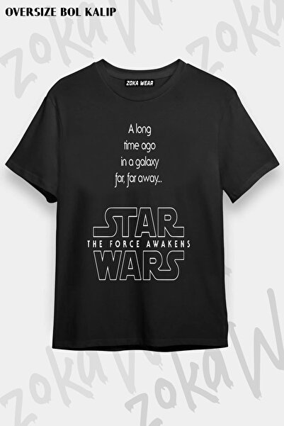 ZOKAWEAR Tricou unisex oversize cu imprimeu Star Wars The Force Awakens 4