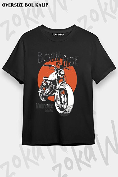 ZOKAWEAR Tricou imprimat unisex oversize Biker Driving Until Death Design