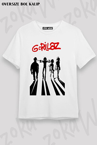 ZOKAWEAR Унисекс тениска с овърсайз принт и мотив на часовников механизъм в о...