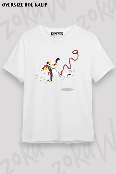 ZOKAWEAR Μπλουζάκι με στάμπα Unisex Oversize Barking Dog Design
