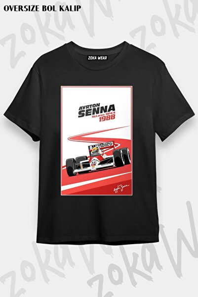 ZOKAWEAR Ayrton Senna V2 Formula One Unisex Oversize Design Printed Tshirt