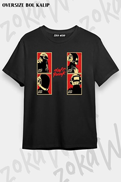 ZOKAWEAR Unisex Oversize kroj Mold Band Daft Punk Design Štampano majica