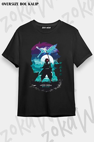 ZOKAWEAR Demon Slayer Unisex Oversize Tanjiro Kamado Printed T-Shirt