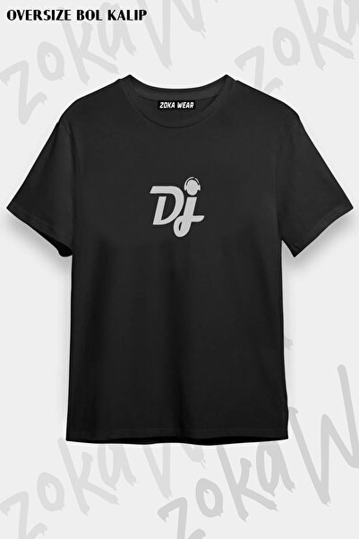 ZOKAWEAR Унисекс тениска с голям размер и принт с DJ дизайн