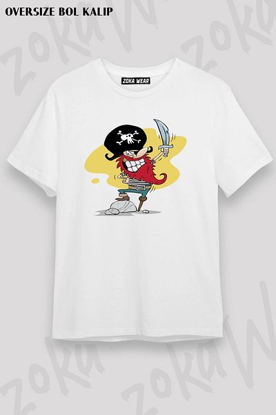 ZOKAWEAR Μπλουζάκι με στάμπα Unisex Oversize Pirate Design