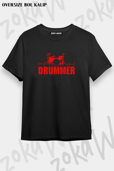 ZOKAWEAR Μπλουζάκι με στάμπα Unisex Oversize Drum v2 Design