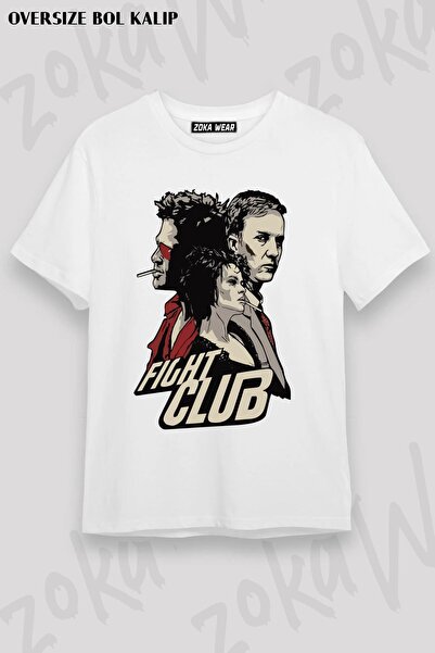 ZOKAWEAR Tricou cu imprimeu oversize unisex Fight Club Tyler Durden V2