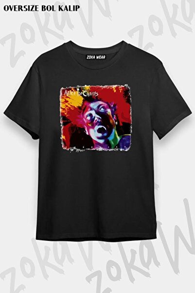 ZOKAWEAR Unisex Oversize Kalıp Alice In Chains Tasarım Baskılı Tshirt