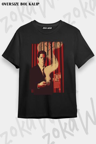 ZOKAWEAR تيشيرت مطبوع بتصميم Twin Peaks 2 مقاس كبير للجنسين