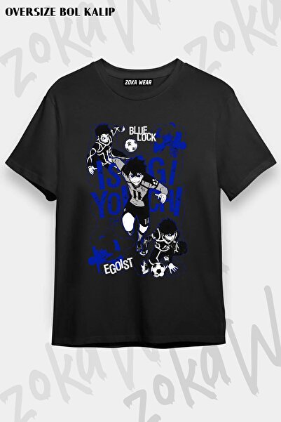 ZOKAWEAR Tricou oversize unisex cu imprimeu Isagi Yoichi Blue Lock