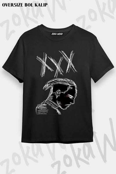 ZOKAWEAR تي شيرت مطبوع بتصميم نيون Xxxtentacion مقاس كبير للجنسين