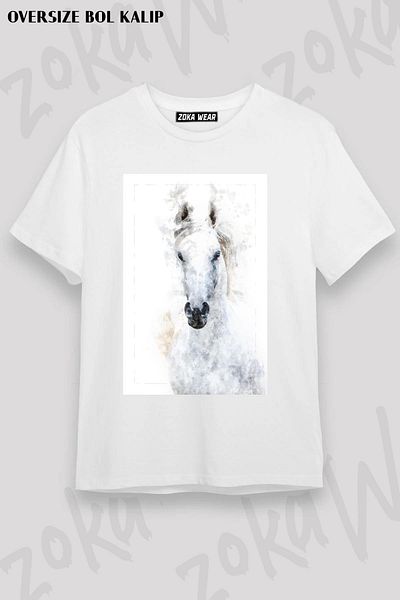 ZOKAWEAR Μπλουζάκι με στάμπα Unisex Oversize Horse v2 Design