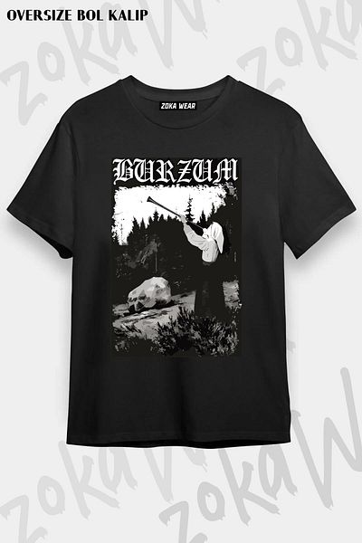 ZOKAWEAR Tricou unisex oversize cu imprimeu Burzum v2 Design