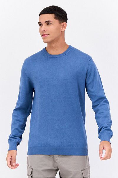 French Connection Men Crew Neck Knitted Sweater, Blue
