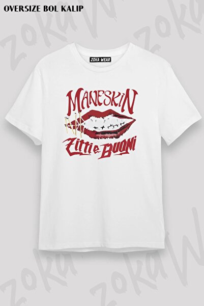 ZOKAWEAR Unisex Oversize kroj Zitti E Buoni Band Maneskin Štampano T-shirt