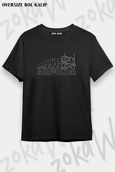 ZOKAWEAR Tricou imprimat unisex oversize Mold Builder Scaffolder Design