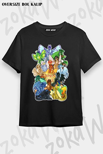 ZOKAWEAR Unisex Oversize kroj Mold Wings Of Fire2 Design Štampano majica