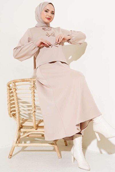 YILMAZBARMAZ Costum dublu pentru scuba pentru femei cu fustă cu fundă în față