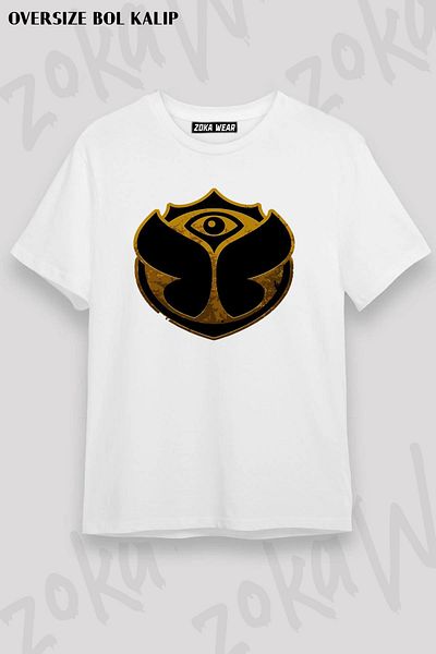 ZOKAWEAR Unisex Oversize Mold Μπλουζάκι με στάμπα με σχέδιο Tomorrowland