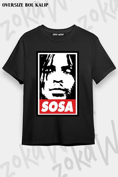 ZOKAWEAR Tricou imprimat unisex oversize Sosa (Chief Keef).