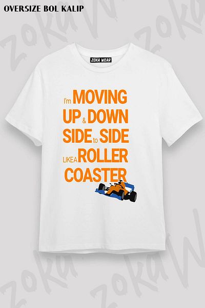ZOKAWEAR Unisex Oversize Fit Lando Norris, Μπλουζάκι με στάμπα με σχέδιο Motorsport