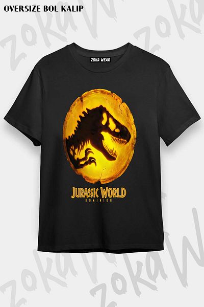 ZOKAWEAR Tricou unisex oversize cu imprimeu Jurassic World Dominion Design