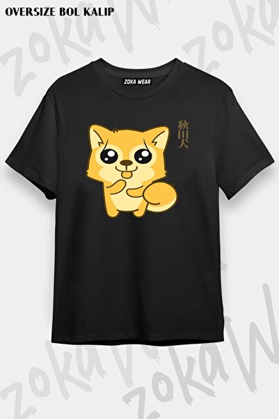 ZOKAWEAR Unisex Oversize kroj Mold Kawaii Hachik Design Štampano majica