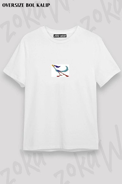 ZOKAWEAR Tricou unisex oversize cu imprimeu Roadrunner v3 Design