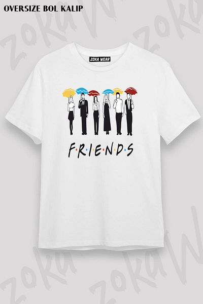 ZOKAWEAR Μπλουζάκι με στάμπα Unisex Oversize Fit Friends Design