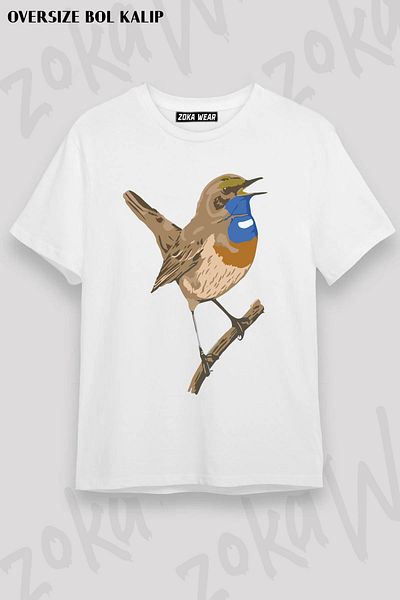 ZOKAWEAR Μπλουζάκι με στάμπα Unisex Oversize Stork Design