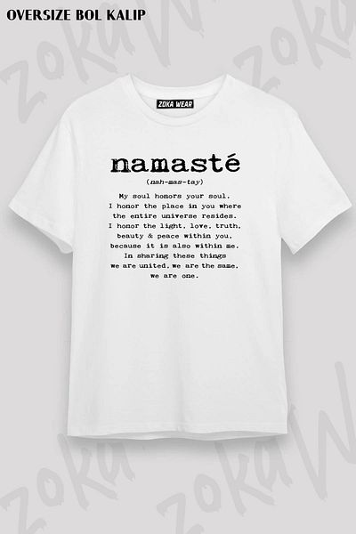 ZOKAWEAR Unisex Oversize Καλούπι Namaste. Σχεδιασμός εμπριμέ μπλουζάκι