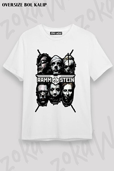 ZOKAWEAR Tricou unisex oversize cu imprimeu Rammstein Spiky Wires