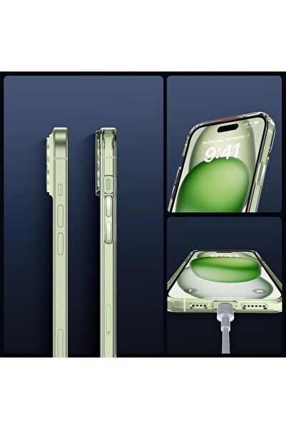 Evax (Chef+Glass+Lens) 1 Clear Case + 1 Screen Protector + 1 Camera Lens Protector Compatible with iPhone 15 Plus