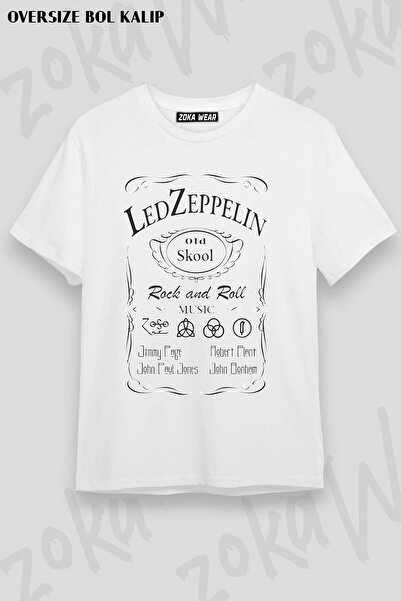 ZOKAWEAR Tricou unisex oversize cu imprimeu Led Zeppelin v2 Design