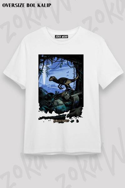 ZOKAWEAR Unisex Oversize kroj Mold Jurassic Park v3 dizajn Štampano majica