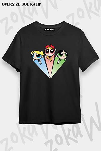 ZOKAWEAR Unisex Oversize Fit Powerpuff Girls2 Design Printed Tshirt