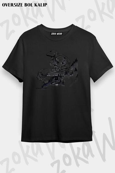 ZOKAWEAR Unisex Oversize Mold Iron Giant Design Printed Tshirt