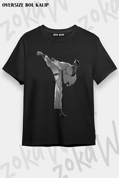 ZOKAWEAR Tricou unisex oversize cu imprimeu Taekwondo Design