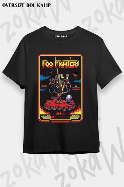 ZOKAWEAR Μπλουζάκι με στάμπα Unisex Oversize Foo Fighters με σχέδιο Rock Metal