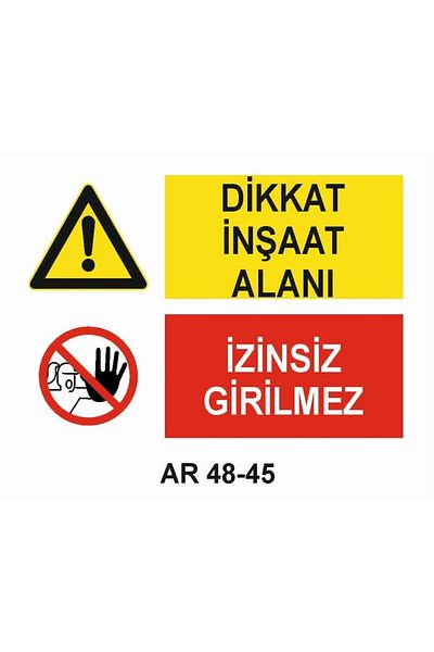 Outdoor One تحذير موقع البناء ممنوع التعدي على ممتلكات الغير مع شخصية أنثوية علامة تحذير سلامة العمل 2 قطعة PVC 21X29CM