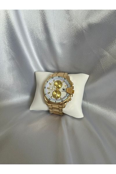 QUARTZ Gold Cord White Dial Stylish Male Watch